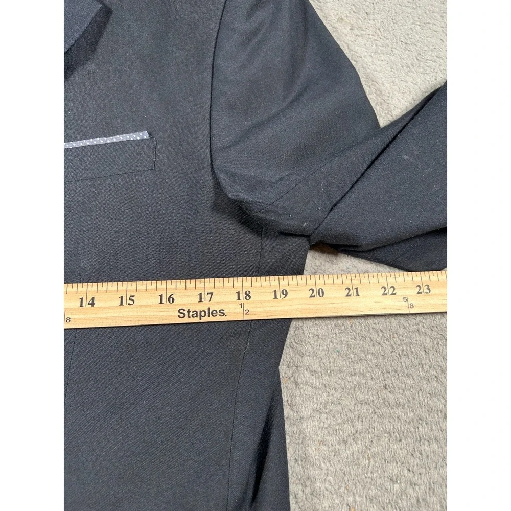 Greg Norman Blazer Jacket Mens 38 Black Lined Formal Gold Button Single Breasted